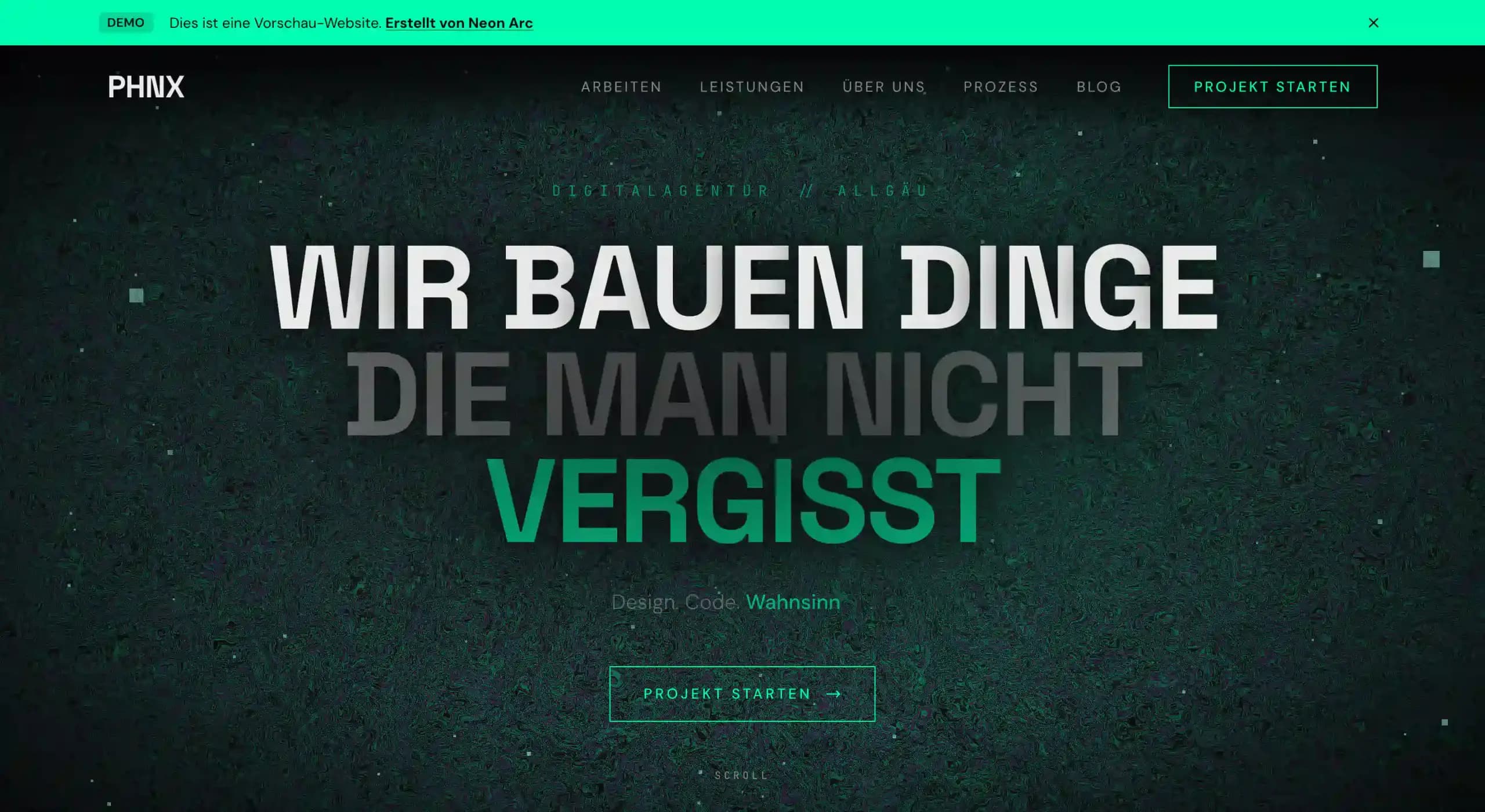 Digital Agency — Demo-Website von Neon Arc