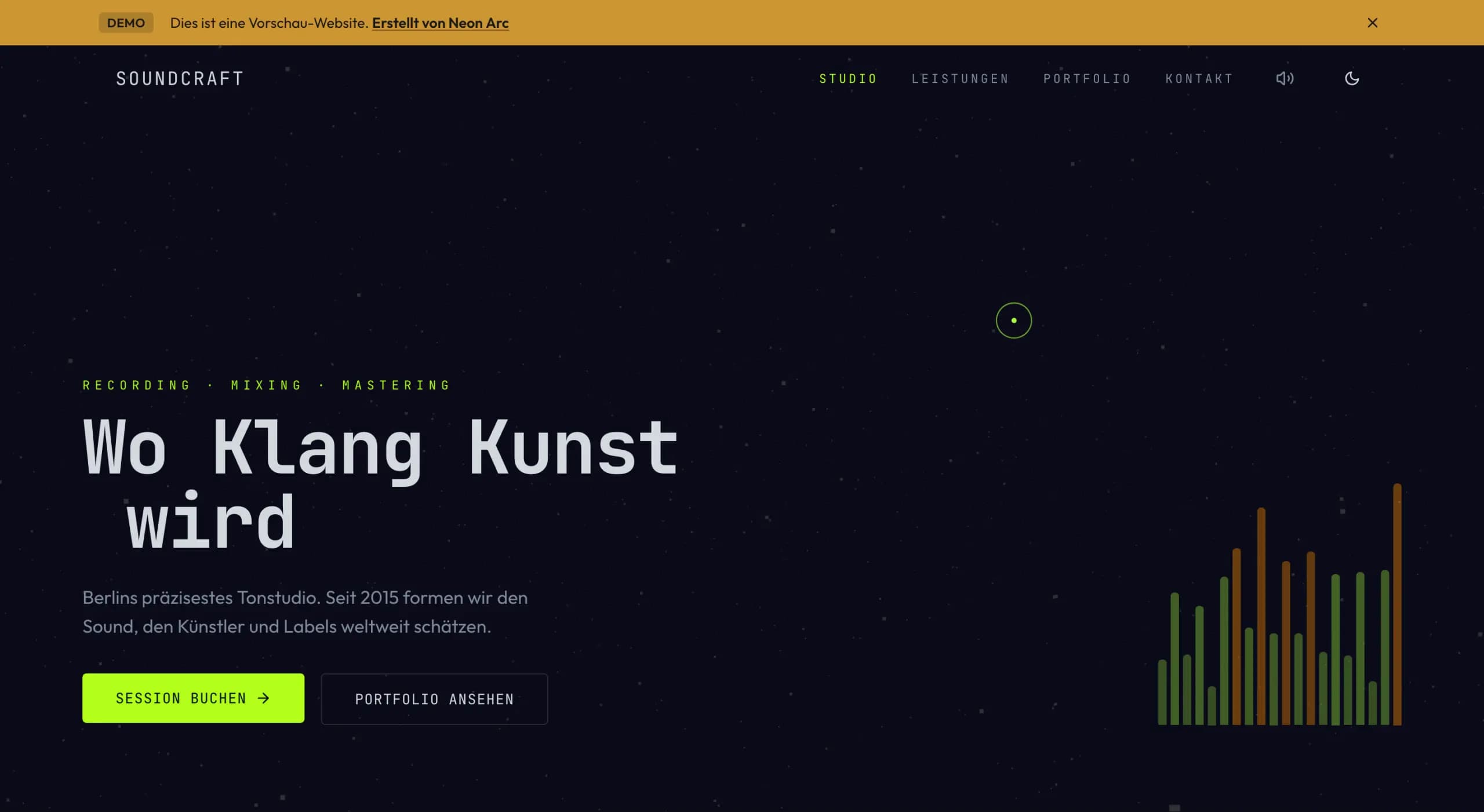 Entertainment — Demo-Website von Neon Arc