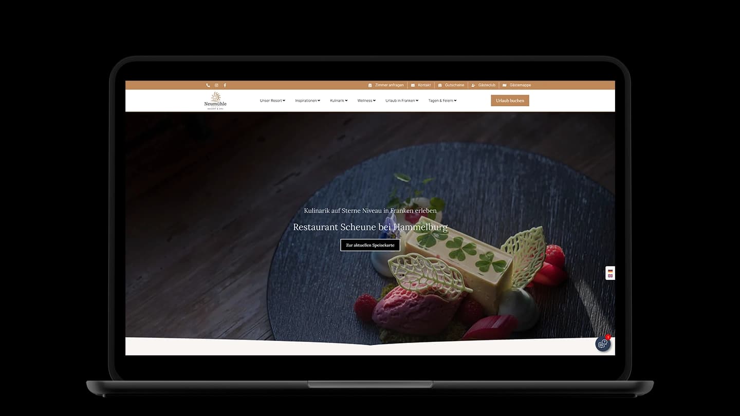 Restaurant Scheune der Neumühle Website