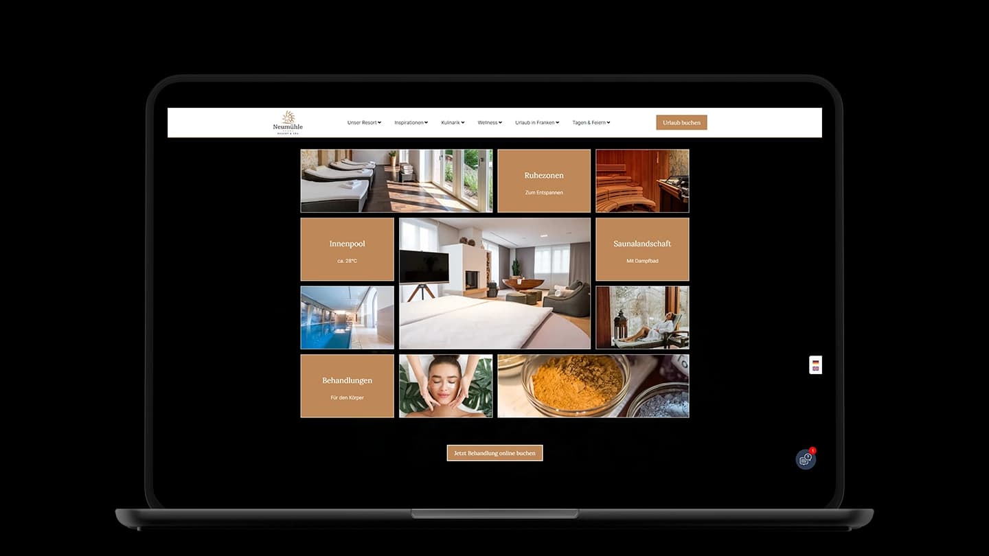 Wellness-Bereich der Neumühle Website
